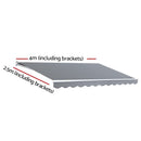 Instahut Retractable Folding Arm Awning Motorised Sunshade 4Mx2.5M Pearl Grey - RnR Galore