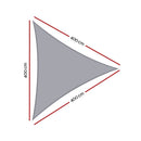 Instahut Waterproof Shade Sail Shade cloth Triangle Canopy 220GSM 4x4x4m - RnR Galore