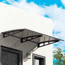 Instahut Window Door Awning Canopy 1mx2m Grey Solid Sheet Metal Frame - RnR Galore
