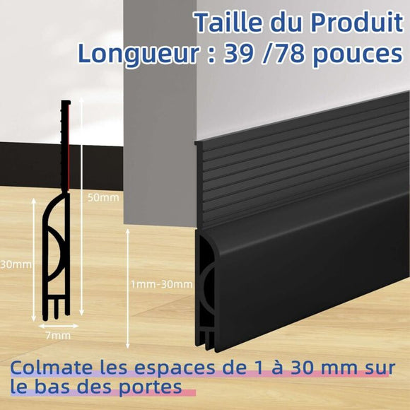 Insulated Door Bottom 100 Cm, Self - Adhesive Door Draught Excluder, Silicone Door Bottom Anti Cold Thermal Insulation - RnR Galore