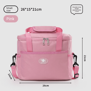 Insulated Lunch Bag Thermal Cooler Tote with Adjustable Shoulder Strap Waterproof Lining for Work School & Picnics Pink Small - RnR Galore