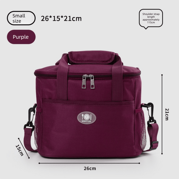Insulated Lunch Bag Thermal Cooler Tote with Adjustable Shoulder Strap Waterproof Lining for Work School & Picnics Purple Small - RnR Galore
