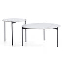 Interior Ave - Bianco Nested Coffee Table Set - White Marble Stone - RnR Galore