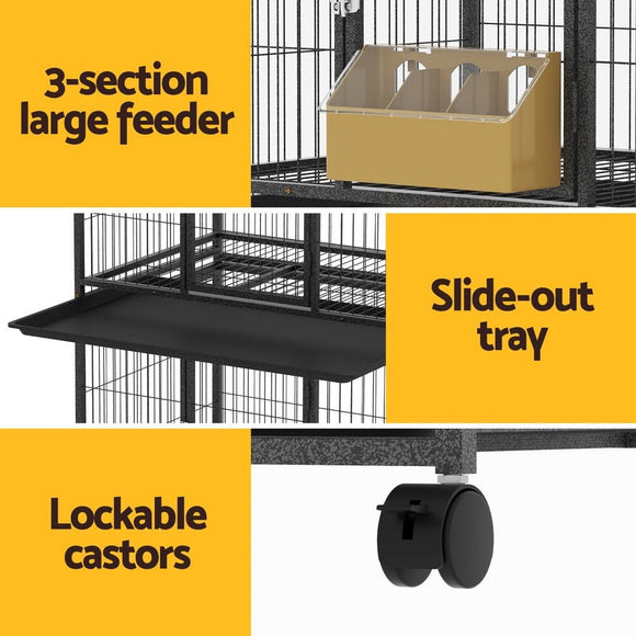 i.Pet Bird Cage Large Bird Cages Aviary Budgie Perch Cage Parrot Pet Stand Wheels - RnR Galore