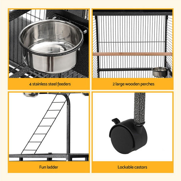 i.Pet Bird Cage Large Cages 155cm Parrot Aviary Stand - Alone Budgie Wheels Castor - RnR Galore