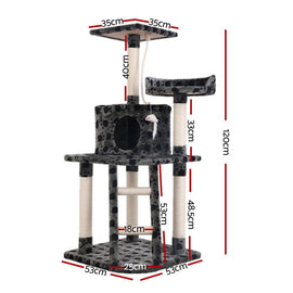i.Pet Cat Tree 120cm Tower Scratching Post Scratcher Trees Bed Wood Condo Toys Bed - RnR Galore