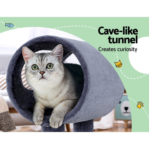 i.Pet Cat Tree 53cm Scratching Post Tower Scratcher Wood Condo House Trees Grey - RnR Galore