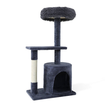 i.Pet Cat Tree 94cm Scratching Post Tower Scratcher Condo House Wood Trees Grey - RnR Galore