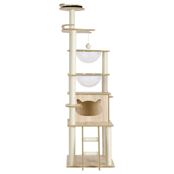 i.Pet Cat Tree Tower Scratching Post Scratcher 174cm Wood Bed Condo House Ladder - RnR Galore