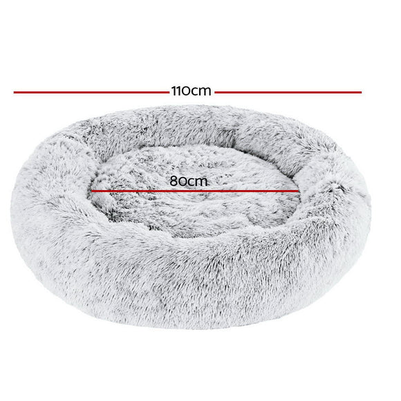i.Pet Pet Bed Dog Cat 110cm Calming Extra Large Soft Plush Light Charcoal - RnR Galore