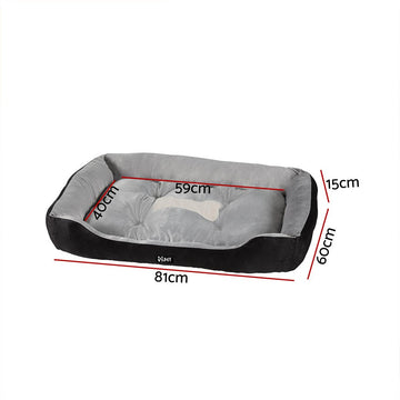 i.Pet Pet Bed Dog Cat Calming Soft Sleeping Comfy Plush Mat Cave Washable Black - RnR Galore