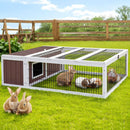 i.Pet Rabbit Hutch 124cm x 90cm x 35cm Chicken Coop Large Outdoor Wooden Run Cage House - RnR Galore