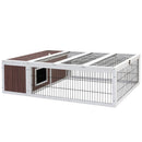 i.Pet Rabbit Hutch 124cm x 90cm x 35cm Chicken Coop Large Outdoor Wooden Run Cage House - RnR Galore