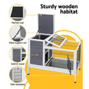 i.Pet Rabbit Hutch Chicken Coop 97cm x 49cm x 86cm Chicken Coop Large Run Wooden Outdoor Cage House - RnR Galore