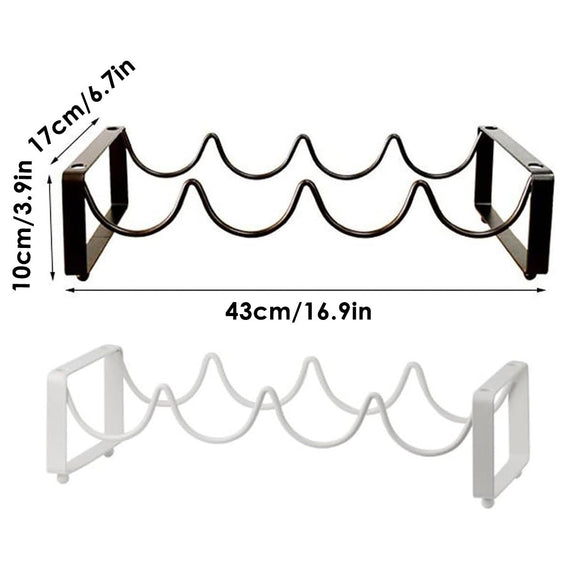 Iron Wine Rack Bottle Holder Metal Display Stand Tabletop Decorative Storage - Brown - RnR Galore