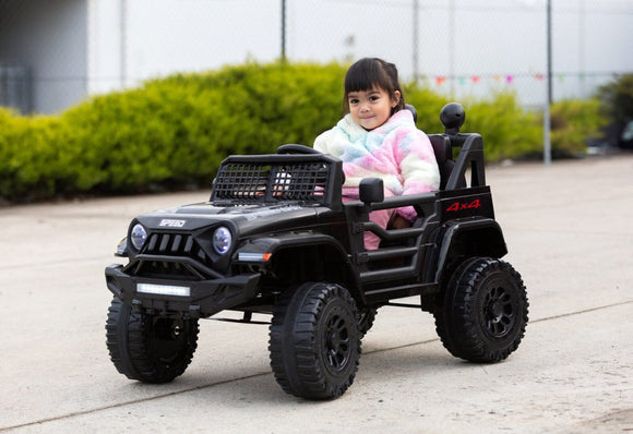 Jeep Inspired Remote Controlled Ride - on Electric Car (Black) - RnR Galore