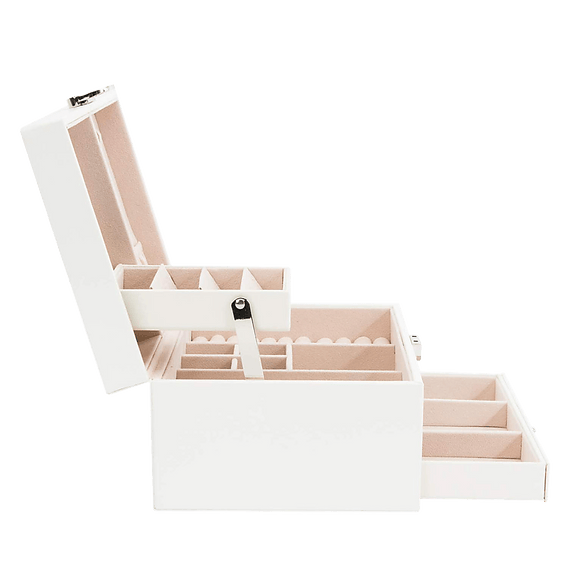 Jewellery Storage Box Girls Rings Necklaces Display Organiser Storage Case - RnR Galore