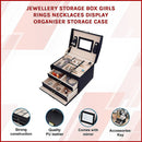 Jewellery Storage Box Girls Rings Necklaces Display Organiser Storage Case - RnR Galore