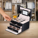 Jewellery Storage Box Girls Rings Necklaces Display Organiser Storage Case - RnR Galore