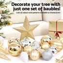 Jingle Jollys 125pcs Christmas Tree Decorations Set Baubles Ornaments Party - RnR Galore