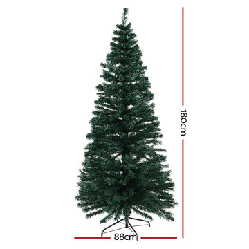 Jingle Jollys 1.8m Christmas Tree Optic Fibre LED Xmas tree 300 Tips - RnR Galore