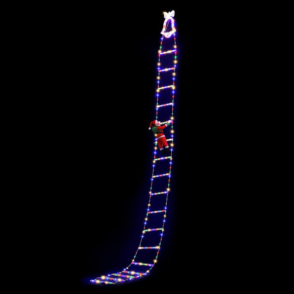 Jingle Jollys 3.5M Christmas Lights 300 LED Ladder Light with Santa Claus Decor - RnR Galore