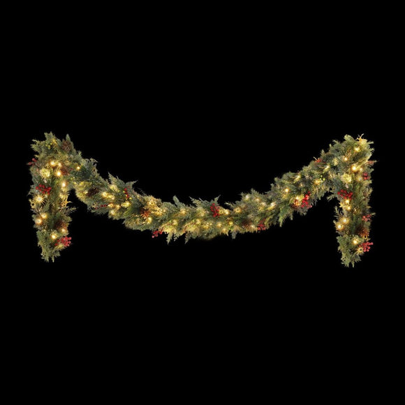 Jingle Jollys 3M Christmas Garland Pre - lit LED with Pine Cones Xmas Decor Green - RnR Galore