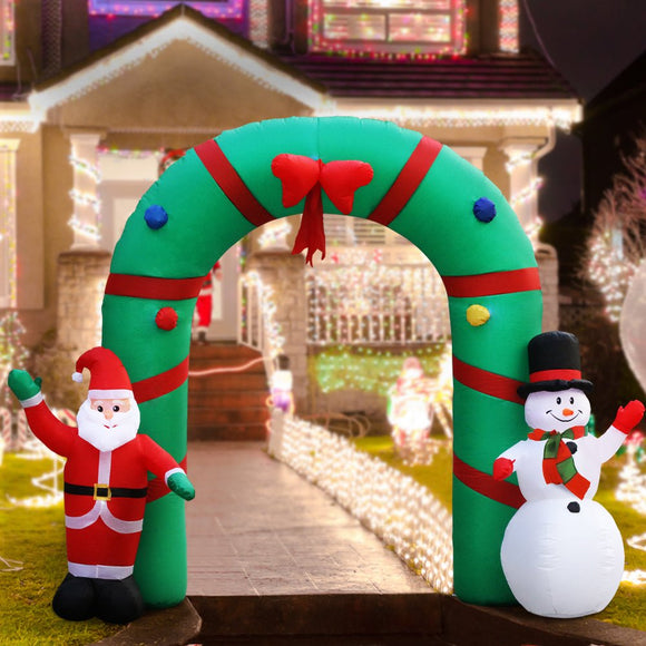 Jingle Jollys Christmas Inflatable Archwary 2.8M Illuminated Decorations - RnR Galore