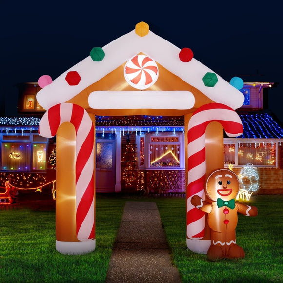Jingle Jollys Christmas Inflatable Archwary Ginger 2.8M Illuminated Decorations - RnR Galore