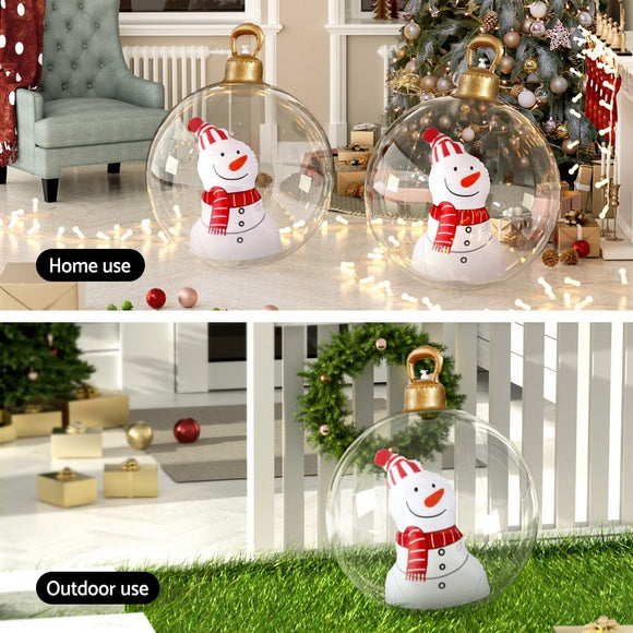 Jingle Jollys Christmas Inflatable Ball 60cm Snowman Decoration Giant Bauble - RnR Galore