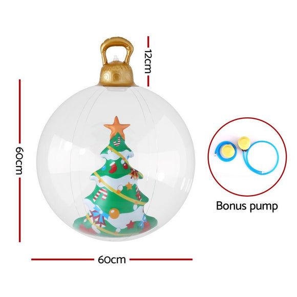Jingle Jollys Christmas Inflatable Ball 60cm Tree Decoration Giant Bauble Clear - RnR Galore