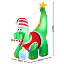 Jingle Jollys Christmas Inflatable Dinosaur 1.86M Height LED Decorations Illuminated - RnR Galore