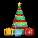 Jingle Jollys Christmas Inflatable Gift Tree 2.2M Height Flashing Light Decorations Illuminated - RnR Galore