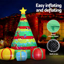 Jingle Jollys Christmas Inflatable Gift Tree 2.2M Height Flashing Light Decorations Illuminated - RnR Galore