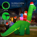 Jingle Jollys Christmas Inflatable Santa Dinosaur 3.8M Illuminated Decorations - RnR Galore