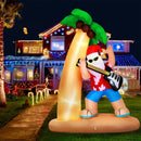 Jingle Jollys Christmas Inflatable Santa Guitar 2.1M Led Illuminated Decorations - RnR Galore