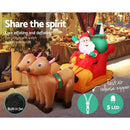 Jingle Jollys Christmas Inflatable Santa Sleigh 2.2M Illuminated Decorations - RnR Galore