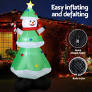 Jingle Jollys Christmas Inflatable Snowman Tree 2.75M Height LED Decorations Illuminated - RnR Galore