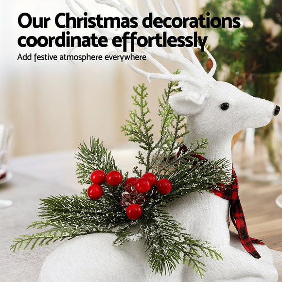 Jingle Jollys Christmas Reindeer 32cm Glitter Deer Ornaments Party Decorations - RnR Galore
