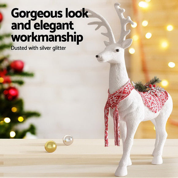 Jingle Jollys Christmas Reindeer 80cm Glitter Deer Ornaments Party Decorations - RnR Galore