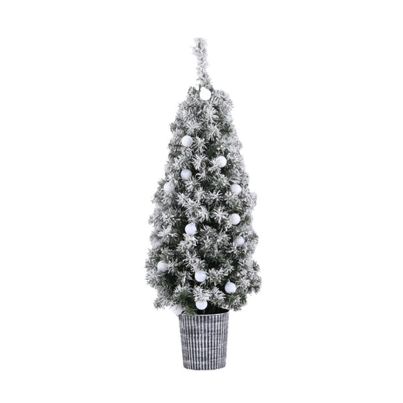 Jingle Jollys Christmas Tree 1.2M Potted Snowy Xmas Tree - RnR Galore
