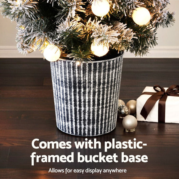 Jingle Jollys Christmas Tree 1.2M Potted Snowy Xmas Tree - RnR Galore