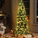 Jingle Jollys Christmas Tree 1.8M LED Xmas Tree Party Decorations Red Barries - RnR Galore
