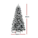 Jingle Jollys Christmas Tree 1.8m Snow Flocked LED Xmas Decoration 8 Light Modes - RnR Galore