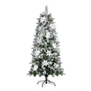 Jingle Jollys Christmas Tree 1.8m Xmas Tree Snow Flocked Flowers Decor 564 Tips - RnR Galore