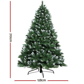 Jingle Jollys Christmas Tree 2.1m Snowy Xmas Tree Decoration 905 Tips - RnR Galore