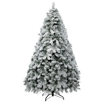Jingle Jollys Christmas Tree 2.4m Snow Flocked Xmas Tree Decorations 1165 Tips - RnR Galore