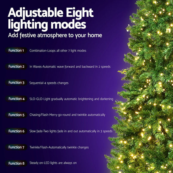 Jingle Jollys Christmas Tree 2.4m Xmas Tree Decorations 1488 LEDs - RnR Galore