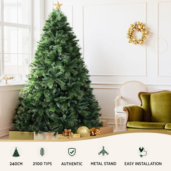 Jingle Jollys Christmas Tree 2.4M Xmas Tree Decorations Pine Needles 2100 Tips - RnR Galore