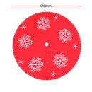 Jingle Jollys Christmas Tree Skirt 90cm Snowflake Ornaments Party Decorations - RnR Galore